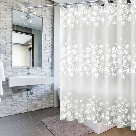 UUDIHO Wasserdichter Duschvorhang Leinenoptik - Schimmelresistent 90x220cm Mit 12 Haken