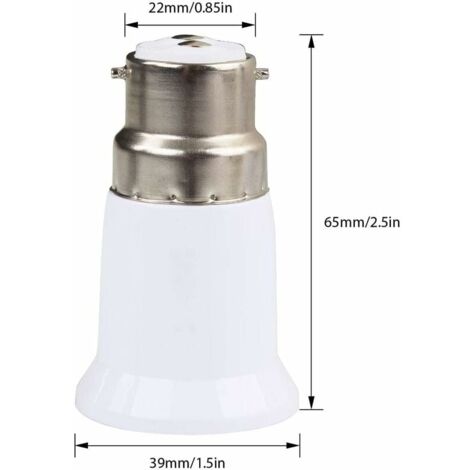 Lampensockel-Adapter B22 Auf E27 – Bajonett Zu Edison, Für LED, Glühbirnen & Energiesparlampen, Feuerfest