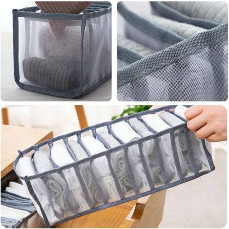 5-Fach BH-Organizer Aus Stoff – Faltbar, 32x32x10 Cm, Für Schubladen, Schwarz