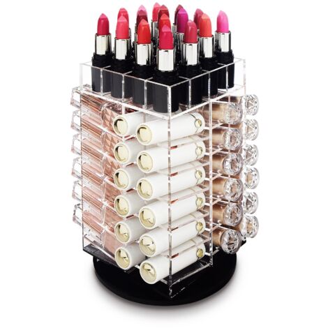 AOKIVIGOA Lippenstift-Organizer Aus Acryl – 24 Fächer, Transparent | Für Make-up, Pinsel & Kosmetik | 22,5 X 8,8 Cm