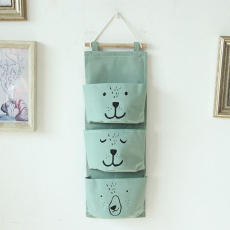 2x Hängeorganizer Mit 3 Taschen – Aus Leinen-Baumwolle, 30x62 Cm – Für Geschenke, Reise, Kreuzfahrt