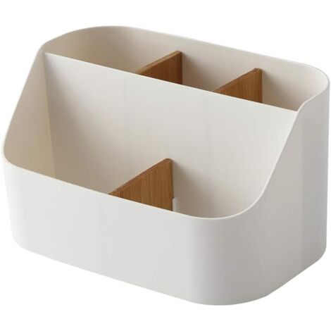 Bambus Schreibtisch Organizer Mit 4 Fächern - Stifthalter & Fernbedienungsablage