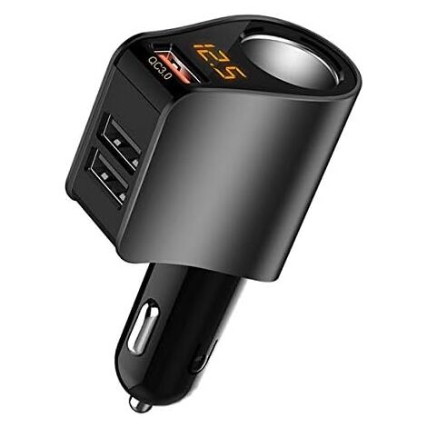 111W USB C Auto Ladegerät Mit Voltmeter - 90W Zigarettenanzünder & 66W Schnellladung