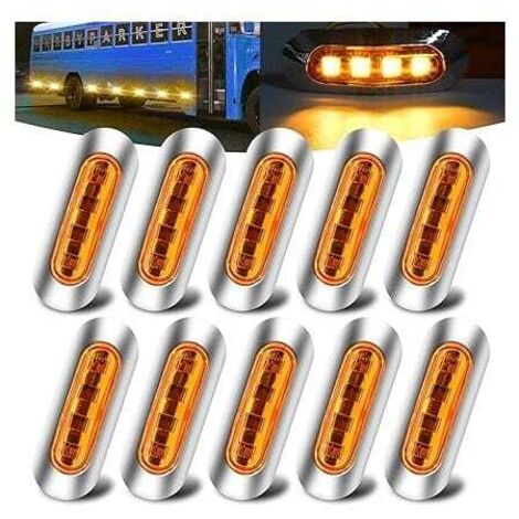 Lot De 10 Feux De Gabarit LED Rouge 24V Pour Camion Remorque Caravane Bus