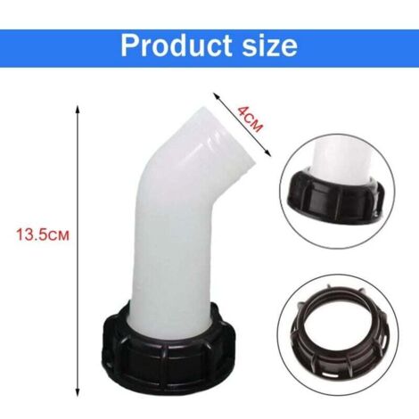 2 Becs De Vidange Avec écrou Pour Cuve IBC - Filetage S60x6, Plastique Résistant, Angle 135°, Pour Réservoir D'eau, Jardin