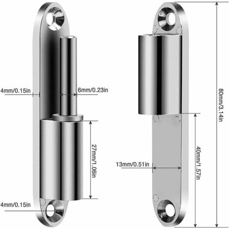 QWORK 4 Scharniere Aus Edelstahl 304 – 64x36 Mm, Abnehmbar, Mit Schrauben Für Fenster & Schränke