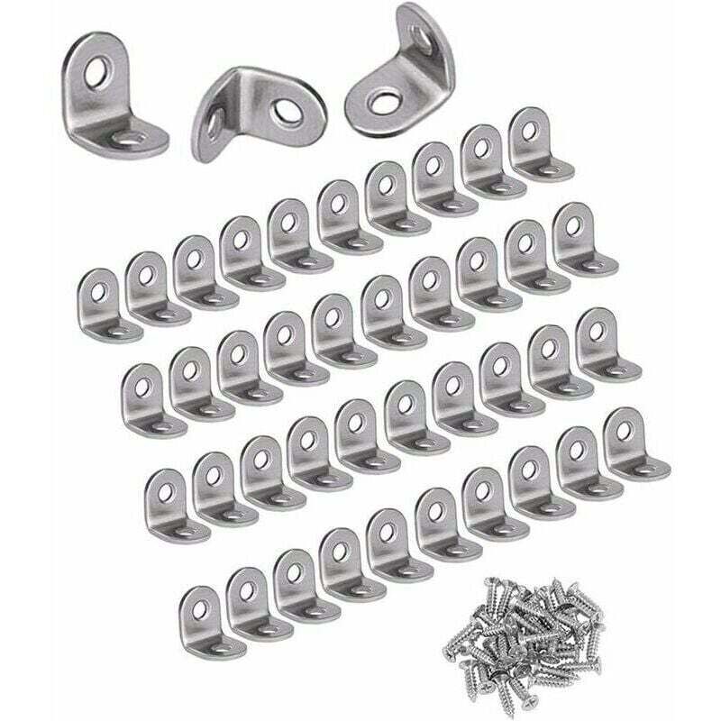 Staffe Angolari A L In Acciaio Inossidabile 2 Pezzi - Rinforzo Per Mobili, Scaffali E Tavoli