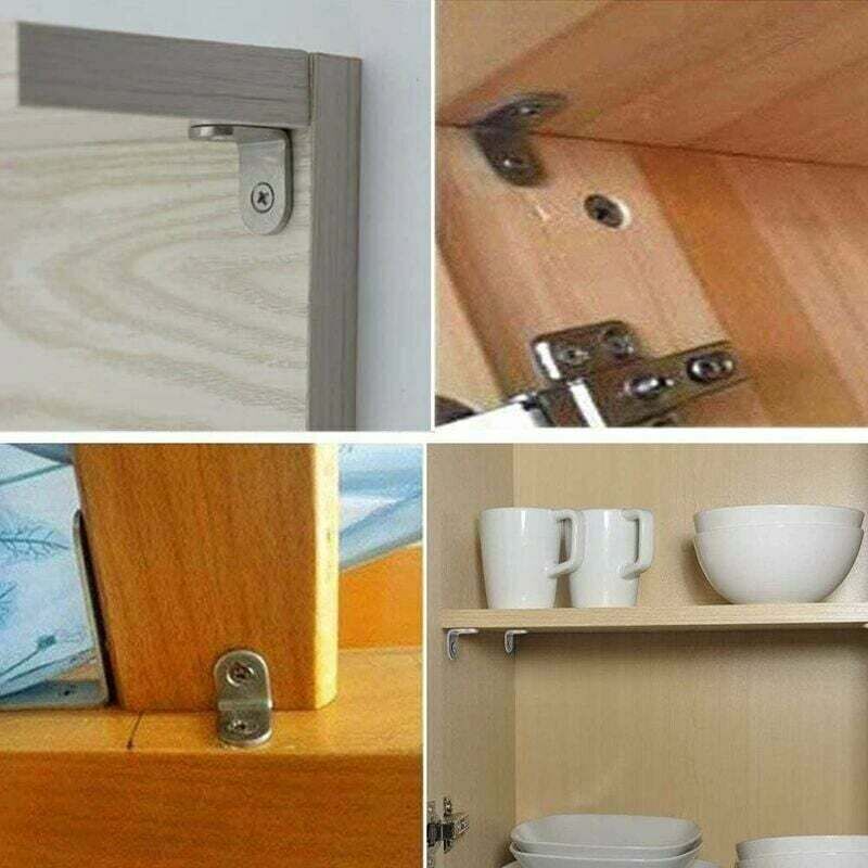 Staffe Angolari A L In Acciaio Inossidabile 2 Pezzi - Rinforzo Per Mobili, Scaffali E Tavoli - Foto 6