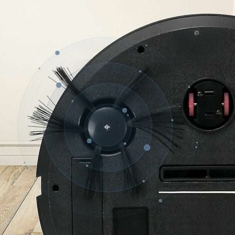Aspirapolvere robot Aspirapolvere senza fili 5 in 1 con luci d'atmosfera a LED Aspirapolvere umidificante-COLORE: Nero