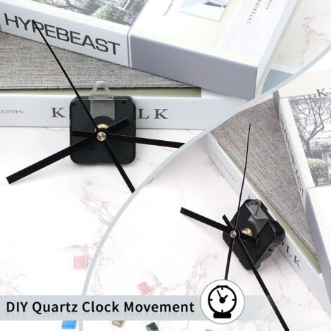 2x Movimento Orologio Radio Controllato DCF Silenzioso (NON Ticchetta) - Kit Fai Da Te Con Lancette Per Riparazione E Sostituzione