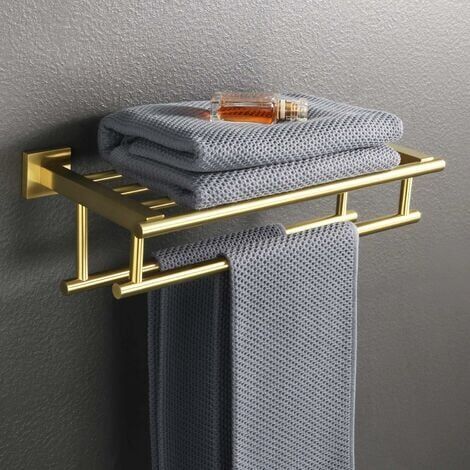 BOZWELL Portasciugamani da bagno con due barre portasciugamani, 40 cm