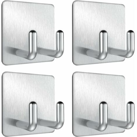 Ganci Adesivi Da Parete Virea - Set 4 Pezzi, Acciaio Inox, Fino 8kg, Bianco, Senza Forare - Foto 6