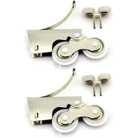 Binario Porta Scorrevole 200cm | 2 Sezioni In Acciaio Carbonio Con Roulette | Per Esterno Muro, Bianco