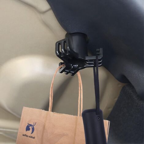 LTDZ Tekiep Ganci per Seggiolino Auto - Ganci per Seggiolino Auto per Poggiatesta, Gancio Nascosto per Poggiatesta Auto 2 in 1, Doppio Gancio per Schienale Sedile Auto,2pcs,Black