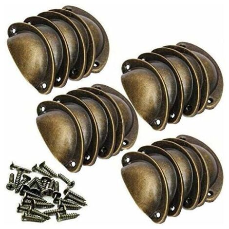 Pomello Maniglia In Bronzo Anticato Per Cassetti E Armadi | Forma A Goccia, 60x14 Mm, Design Retro Vintage, Con Vite Di Fissaggio, Accessorio Hardware Per Mobili