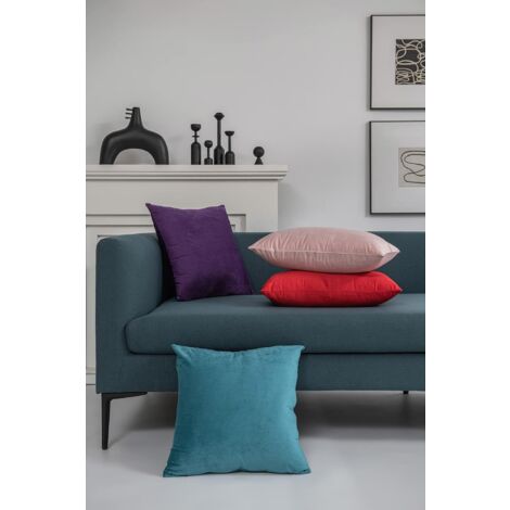 Federe Lavabili Resistenti Allo Sbiadimento Deconovo Set Di 2 Federe In Velluto, 45 X 45 Cm, Federa Per Cuscino, Colore: Blu Navy Federe Morbide Camera Da Letto