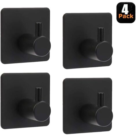 Porta Asciugamani Autoadesivo In Acciaio Inox Nero – Anello A U Per Bagno, Cucina O Camper, Installazione Senza Fori, 20 Cm - 2