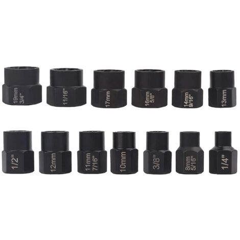 Set Di 11 Bussole Per Estrattori Per Bulloni E Dadi Da 9-19 Mm Con - Foto 3