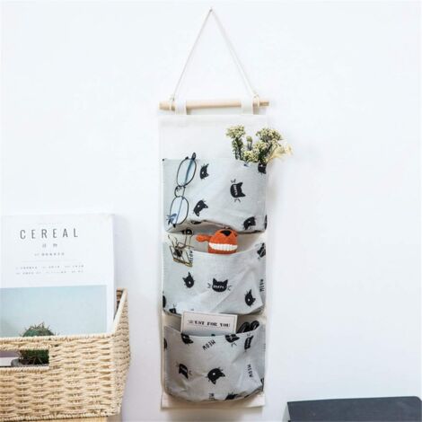 Portaoggetti Amazon Da Appendere Organizer Da Appendere Con 3 Tasche - Bianco, 60x20 Cm, In Tessuto, Per Porta O Parete, Salvaspazio Organizer Salvaspazio 3 Tasche