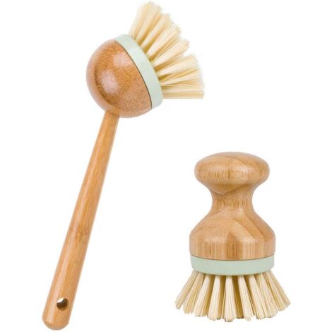 4 Spazzole Per Piatti In Bambù HANGOU - Naturali Per Cucina - Foto 7