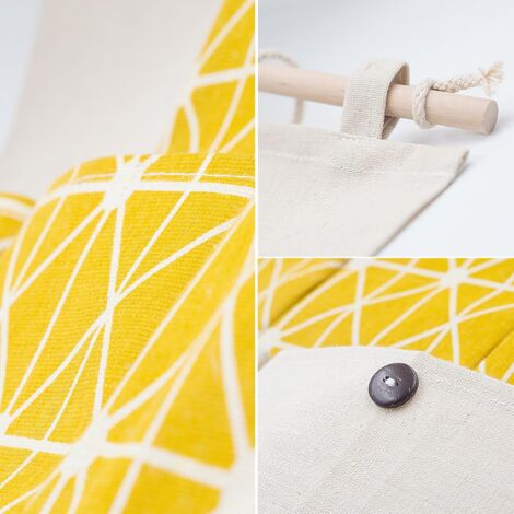 2 Portaoggetti Appendibili In Cotone E Lino HAYGEM - Tasche Multiple Beige Per Cucina, Bagno, Camera