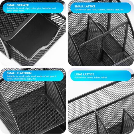 Relaxdays Portaoggetti Da Scrivania, 3 Box Portatutto, Design Metallo Organizer Portafoglietti Portapenne Bianco 62503286