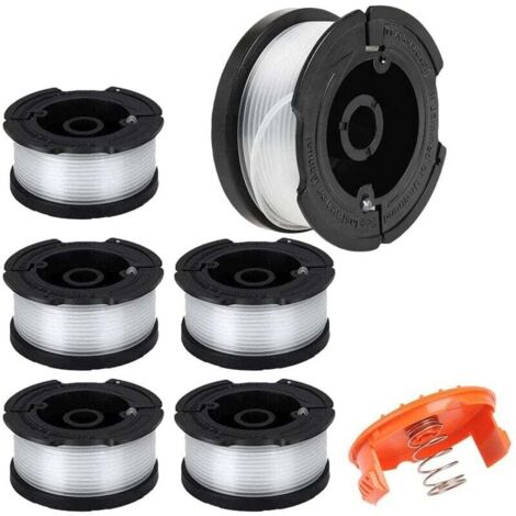 Fil Debroussailleuse Lot De 6 Bobines De Fil A6481 A6485 Pour Coupe-bordure Black Decker STC1820CM STC1820PC Fil Pour Debroussailleuse
