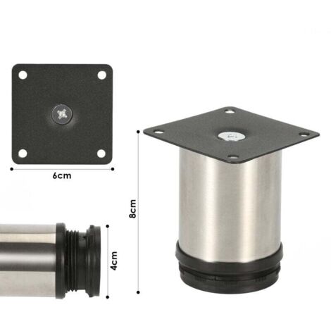 DESQ Supporto Per Monitor Con 2 Cassetti E Base Girevole - Altezza 80 Mm, Piedini In Gomma - Colore Argento/Nero - Ergonomico E Porta Oggetti
