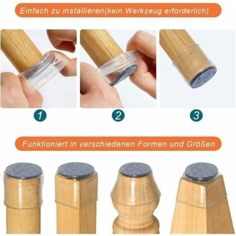 Cuscino per sedia in silicone, punte per sedia da 24 pezzi, coprigambe