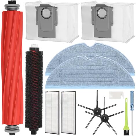 Kit De 21 Accesorios Para Aspiradoras Roborock Q Revo, 2 Cepillos Principales, 8 Almohadillas Para Trapeador, 4 Cepillos Laterales, 3 Filtros Hepa, 4 Bolsas De Vacío