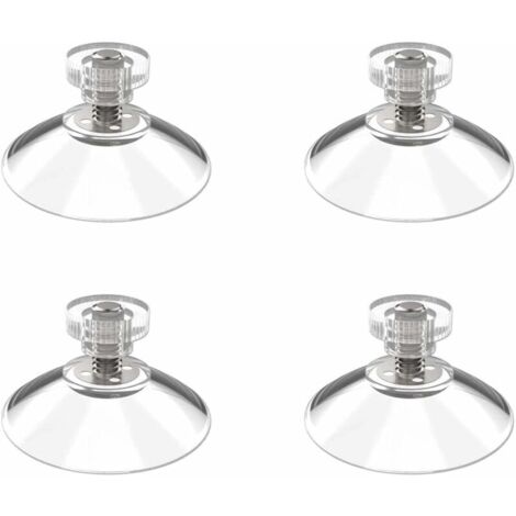Juego De 7 Ventosas Transparentes Con Tuerca Moleteada - 32 Mm, Para Colgar En Ventanas, Espejos Y Superficies Lisas