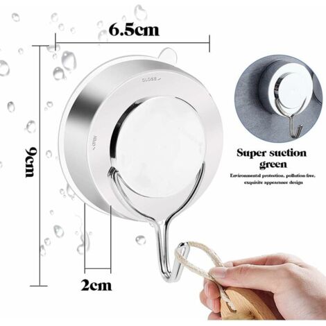2 Ganci A Ventosa Extra Forti In Acciaio Inox, Senza Foratura, Riutilizzabili, Porta Asciugamani Per Bagno, Cucina, Finestre – Carico 2kg, Colore Argento