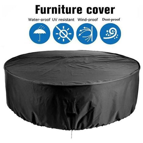 Funda Ovalada Para Mesa De Jardín - Tela Oxford 210D, Impermeable, Ajuste Con Cordón, Protege Contra Rayos UV Y Desgarros