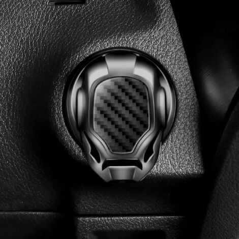 Funda Protectora Botón Encendido Arranque Iron Man Acero 2pz
