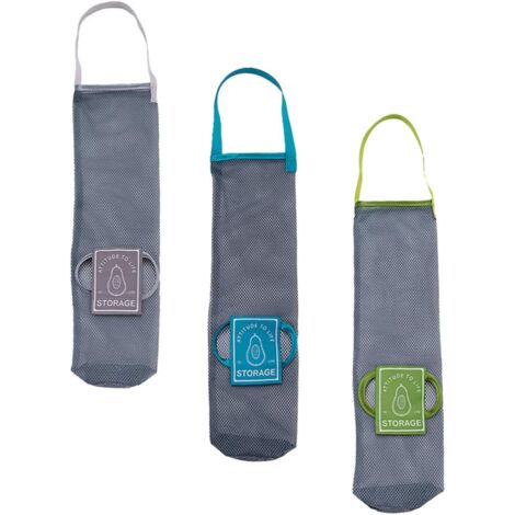 Juego De 3 Bolsas De Malla Para Frutas Y Verduras - Reutilizables, Con Cierre De Cordón, Colores Rojo Y Verde