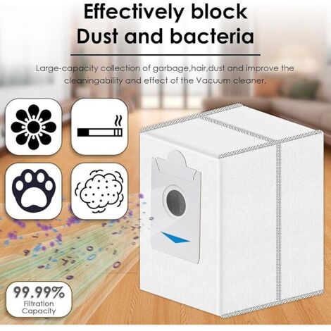 Lot 4 Sacs à Poussière X8 Pro Omni – Compatibles Ecovacs Deebot X8 Pro Omni / T50 Pro – Grande Capacité Anti-Poussière