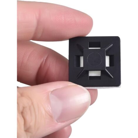 Juego De 100 Bases Adhesivas Para Bridas Para Cables, Bases Sujeta Cables Adhesivo Negro, 18 X 18 Mm Base Adhesiva Para Bridas De Nylon, Utilizado Para Organizar Cables Y Cables De Datos