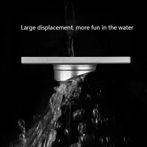 CCYKXA Siphon de douche carré brossé,30x30cm, siphon de sol en acier inoxydable avec grille amovible, passoire à cheveux, drain de douche de salle de bain
