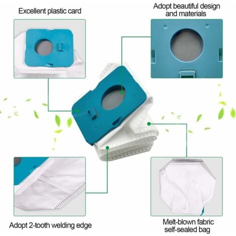 CCYKXA 12 Pièces Sac à Poussière Clean Station pour Samsung Bespoke Jet VCA-ADB95,VS20A95923W, Sacs de Rechange pour Aspirateur, Sacs d'Aspirateur, Accessoires pour Aspirateurs