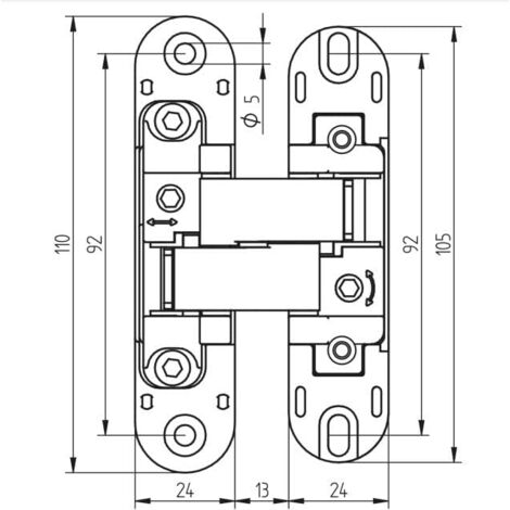 CCYKXA Charnière invisible pour portes, Lot de 2 charnières invisibles pour portes lourdes, charge de 40 kg, ouverture de 180º, zamak, noir