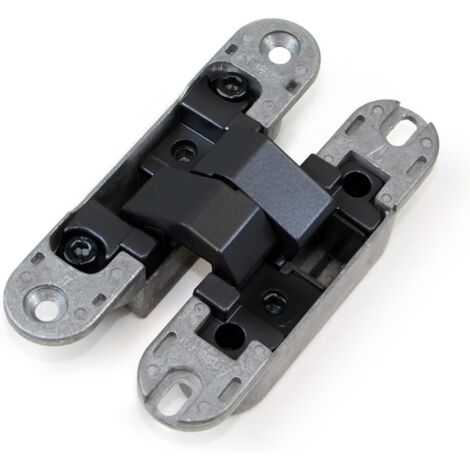CCYKXA Charnière invisible pour portes, Lot de 2 charnières invisibles pour portes lourdes, charge de 40 kg, ouverture de 180º, zamak, noir