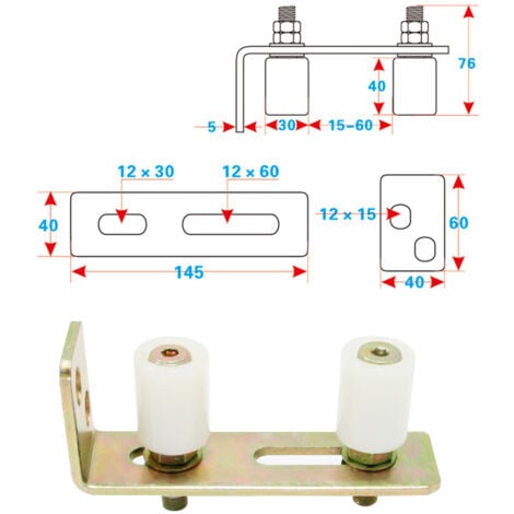 Ahlsen Roue de guidage de rail de porte de cour porte coulissante roue en nylon poulie en nylon industrielle diverses spécifications
