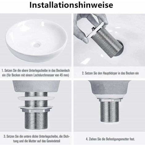 Ahlsen Pop-up Rétro Bouchon Bonde de Lavabo Vidange Clic-clac sans Trop-Plein en Laiton Bronzé Universel Valve Draineur d’Evier Vasque Siphon sans Trou de Débordement Poli- sans Trop-Plein