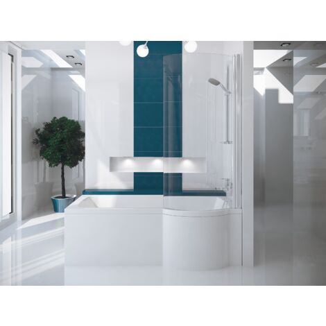 Baignoire Rectangulaire 160x70 Droite avec tablier en acrylique, Siphon de bain et pieds (support) - Set 4en1 - Fabriqué en UE - BADLAND INSPIRO