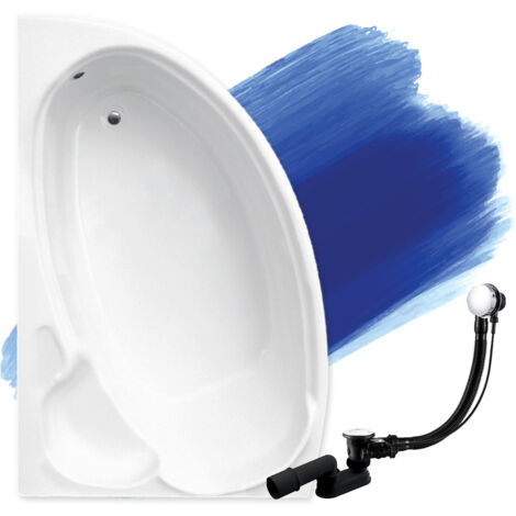 Baignoire Bain d'angle 140x95 Gauche, Siphon de bain et pieds (support) - Set 3en1 - Fabriqué en UE - BADLAND FINEZJA