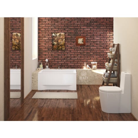 Baignoire Rectangulaire 100x70 avec tablier en acrylique, Siphon de bain et pieds (support) - Set 4en1 - Fabriqué en UE - BADLAND CAPRI