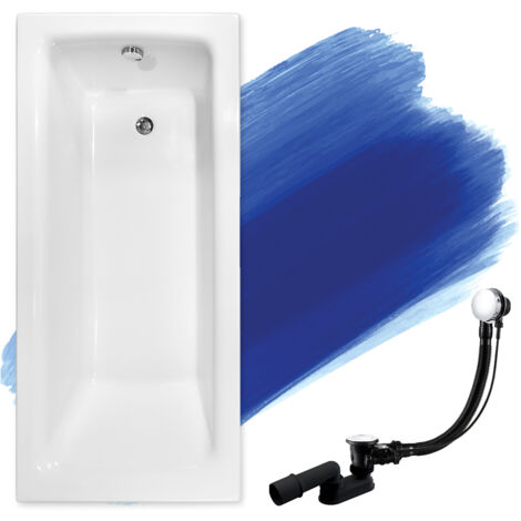 Baignoire Rectangulaire 170x75, Siphon de bain et pieds (support) - Set 3en1 - Fabriqué en UE - BADLAND TALIA