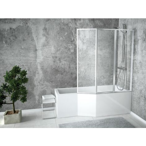 Badland – Baignoire d'angle 170x75 cm avec siphon automatique et tablier en acrylique – Capacité 190L – Fabriquée en UE – Design moderne