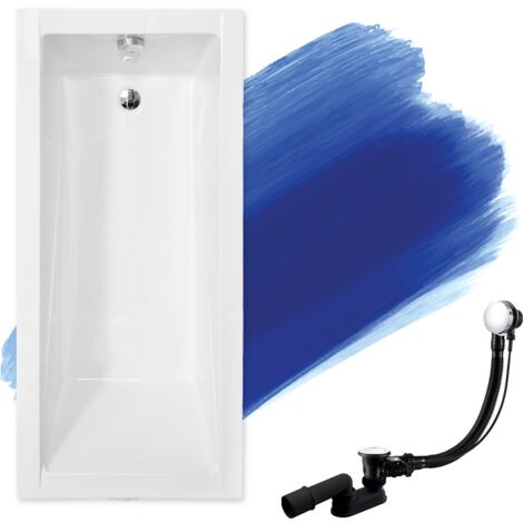 Baignoire Rectangulaire 180x80 + appui-tête, Siphon de bain et pieds (support) - Set 4en1 - Fabriqué en UE - BADLAND MODERN
