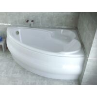 Baignoire Bain d'angle 140x95 Droite avec tablier en acrylique, Siphon de bain et pieds (support) - Set 4en1 - Fabriqué en UE - BADLAND FINEZJA